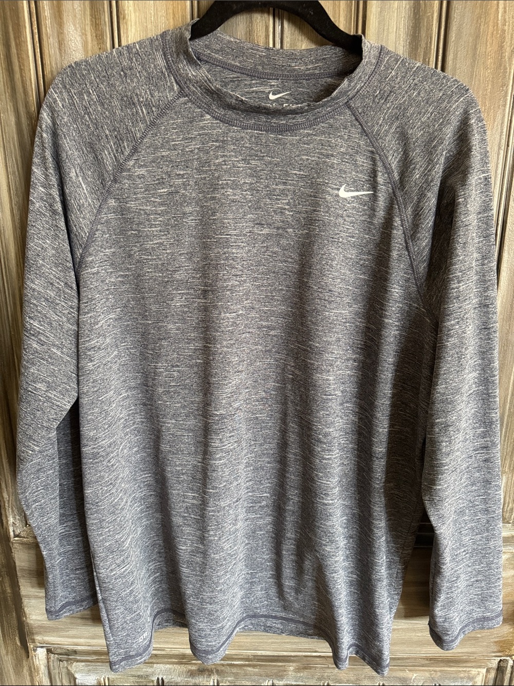 Nike Men's Dark Gray Heather Dri Fit long sleeve